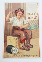 Cool vintage reproduction tin sign Clarks cotton thread spools - £16.01 GBP
