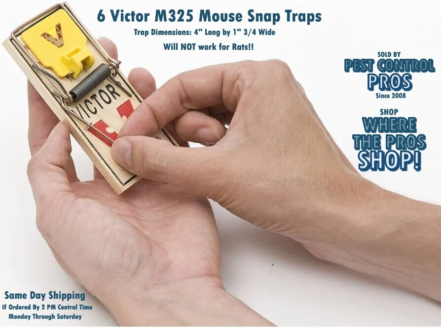 6 Victor MOUSE Snap Traps M325 M7 ~READ LISTING they are for MICE NOT fo... - $30.30