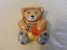 Decorative Metal Tin Teddy Bear in Basketball Uniform 7&quot; x 5.5&quot; x 2.5&quot; Deep - $25.00