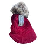 NWT Arctic Paw Winter Hat With Faux Fur Pompom Visor Burgandy NEW With T... - €8,48 EUR