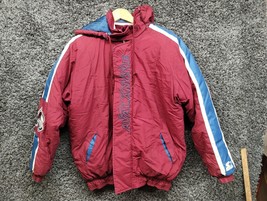 Vintage Starter Jacket Colorado Avalanche NHL Hockey Adult Medium Red Maroon - £73.07 GBP