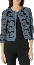 New Anne Klein Blue Floral Cardigan Jacket Size 12 $119 - £71.32 GBP