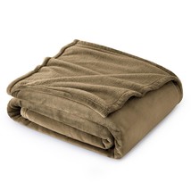 Fleece Blanket Twin Blanket Camel - 300Gsm Soft Lightweight Plush Cozy T... - £29.56 GBP