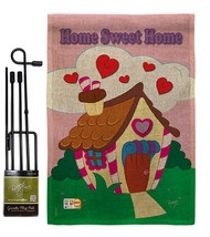 Welcome Home Sweet Burlap - Impressions Decorative Metal Garden Pole Flag Set GS - £26.53 GBP