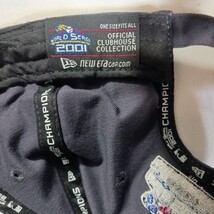 Vtg New Era 2001 World Series Champions Mens Gray Hat Cap Back Strap With Buckle image 3