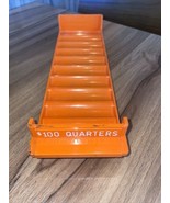 QUARTER ROLL INTERLOCKING COIN COLLECTING TRAY / ORANGE PLASTIC BANKER TRAY - £9.30 GBP