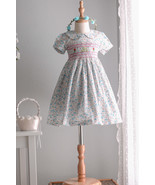 Floral Hand-Smocked Embroidered Baby Girl Dress / Toddlers Classic Smock... - $742.35 MXN