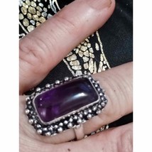 Beautiful amethyst and silver ring - $25.74