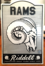 Riddell brand metal, white in color with blue lettering Rams &quot;street&quot; si... - $40.00