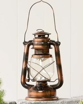 Bronze Lantern with Hanging Handle Metal 11" High Antiqued Finish