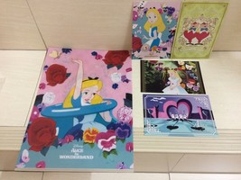 Disney Alice in Wonderland file folder for A4 document And Postcard. RARE NEW - £19.54 GBP