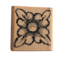 Magenta Rubber Stamp Small Flower Made in Canada 1" Spring Garden Nature Plant - $2.99