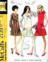 Misses&#39; DROP-WAIST DRESS Vintage 1969 McCall&#39;s Pattern 2139 Size 12 UNCUT - $25.00