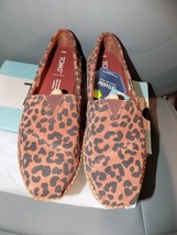 TOMS ALPARGATA LEATHER WRAP DARK EMBER LEOPARD SUEDE SHOES SIZE 5 WOMEN&#39;... - $47.45