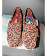 TOMS ALPARGATA LEATHER WRAP DARK EMBER LEOPARD SUEDE SHOES SIZE 5 WOMEN&#39;... - €51,35 EUR