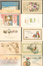 Happy New Year~Lot Of 10~1910s Postcard Some Posted With Messages - £12.78 GBP