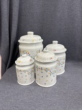 Vintage Correlle English Meadow Canisters - Set Of Four W/ Lids - Excellent Cond - £27.37 GBP
