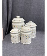 Vintage Correlle English Meadow Canisters - Set Of Four W/ Lids - Excell... - £27.25 GBP