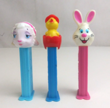 Lot of 3 Easter Pez Dispensers White Bunny, White Lamb, &amp; Chick In Red Egg (B) - £7.23 GBP