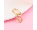Me Collection 14k Gold Plated ME Styling Pavé Double Link Charm With Cle... - $12.20