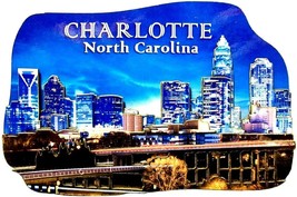 Charlotte North Carolina Artwood Fridge Magnet - £6.54 GBP