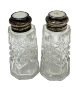 Vintage Crystal and Sterling Silver Salt and Pepper Shakers - $177.04 MXN