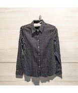 Chaps No Iron Womens Houndstooth Long Sleeve Button Shirt Size Med Black... - $440.09 MXN