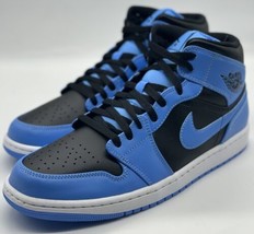 NEW Nike Air Jordan 1 Mid University Blue Black UNC DQ8426-401 Men’s Size 12 - £132.38 GBP