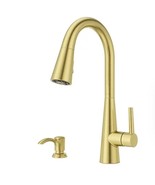Pfister Barulli Pull Down Kitchen Faucet w/ Soap Dispenser in Brushed Gold - $1,867.47 MXN