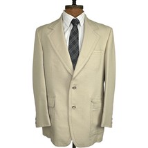 DH Holmes LTD Men&#39;s VTG Polyester Suit Pants Coat Beige Union made 44R -... - £52.94 GBP