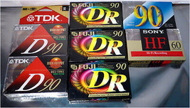 Mixed Lot 7 NEW Sealed Blank Audio Cassette Tapes, TDK, SONY, FUJI, Zellers - £12.06 GBP