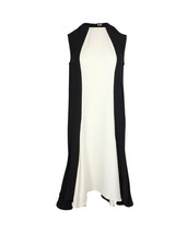 Stella Mccartney Flared Sleeveless Dress In And White Viscose Women Bla ... - £196.58 GBP