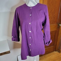 Womans Chicos Design Purple Tunic Button Front Size 1 100% cotton - £15.58 GBP
