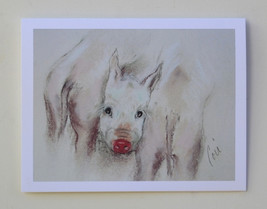 Pig Art Animal Note Cards Solomon - $12.50