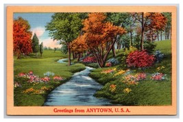 Generic Scenic Greetings Anytown USA Dealer Card UNP Linen Postcard M20 - £5.40 GBP