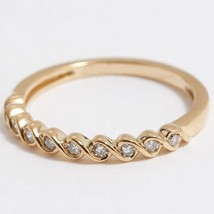 0.15CT Lab-Created Diamond Twist Wedding Band Ring 14K Yellow Gold Plated Silver - £53.60 GBP