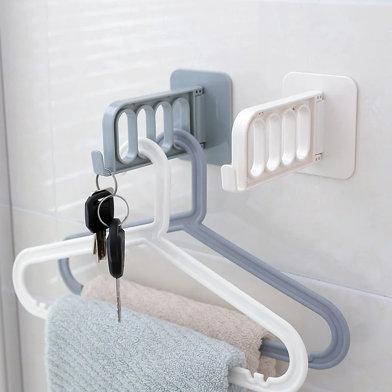 House Home Non-Marking Plastic Hanger Hook Wall-Mounted Clothes Storage Rack Wal - £19.98 GBP