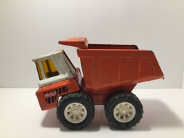 Vintage Buddy L Diecast Orange and White Metal Toy Dump Truck Japan - £3.78 GBP
