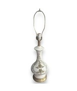 Vintage Carl Falkenstein Style MCM Brass Appliqué Lamp 27in TESTED Works - $474.98 MXN