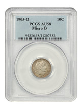 1905-O 10C PCGS AU58 (Micro O) - $3,055.50