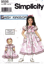 Child&#39;s &amp; Doll&#39;s DRESS &amp; SLIP 2001 Daisy Kingdom Pattern 9598 Sizes 5-8 UNCUT - £15.72 GBP