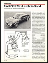 1977 Magazine Spec &amp; Test Sheet with Photo - Saab 99EMS Lambda Sond A6 - $5.32 CAD
