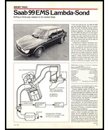 1977 Magazine Spec &amp; Test Sheet with Photo - Saab 99EMS Lambda Sond A6 - $70.29 MXN