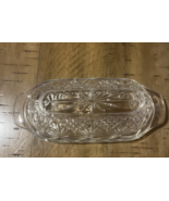 Vintage Anchor Hocking Arlington &quot;Starburst&quot; Clear Covered Butter Dish READ - $261.08 MXN