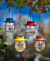 Country Solar Hanging Lanterns Yard Garden Outdoor Lighting Lights in 4 Colors - £22.35 GBP+