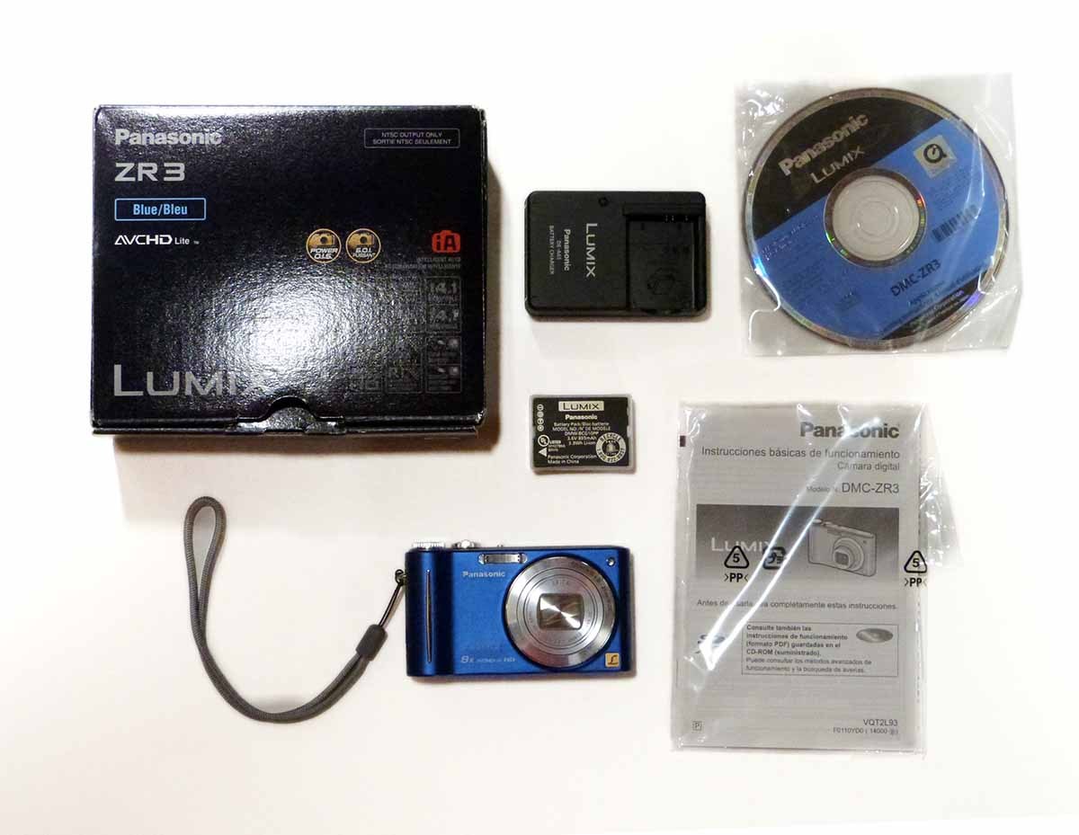 Blue Panasonic Lumix DMC-ZR3 Point & Shoot 14.10 MP 8x ZOOM New in Box - £110.94 GBP