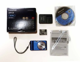 Blue Panasonic Lumix DMC-ZR3 Point &amp; Shoot 14.10 MP 8x ZOOM New in Box - £111.90 GBP