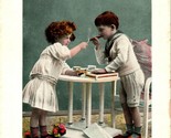 Vtg Postcard Comic Romance 1910s - Little Girl Lighting Little Boy&#39;s Cigar - $5.89