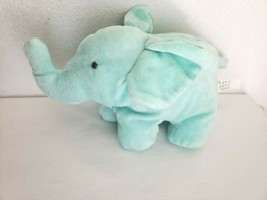 Saks Fifth Avenue Elephant Teal Blue Baby Plush Stuffed Animal Toy - £19.76 GBP