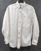 VTG LEE Denim Collection Shirt Mens Medium White Long Sleeve Button Down... - $29.34